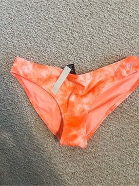 PINK Victoria's Secret Neon Coral Tie-Dye Bikini Bottoms